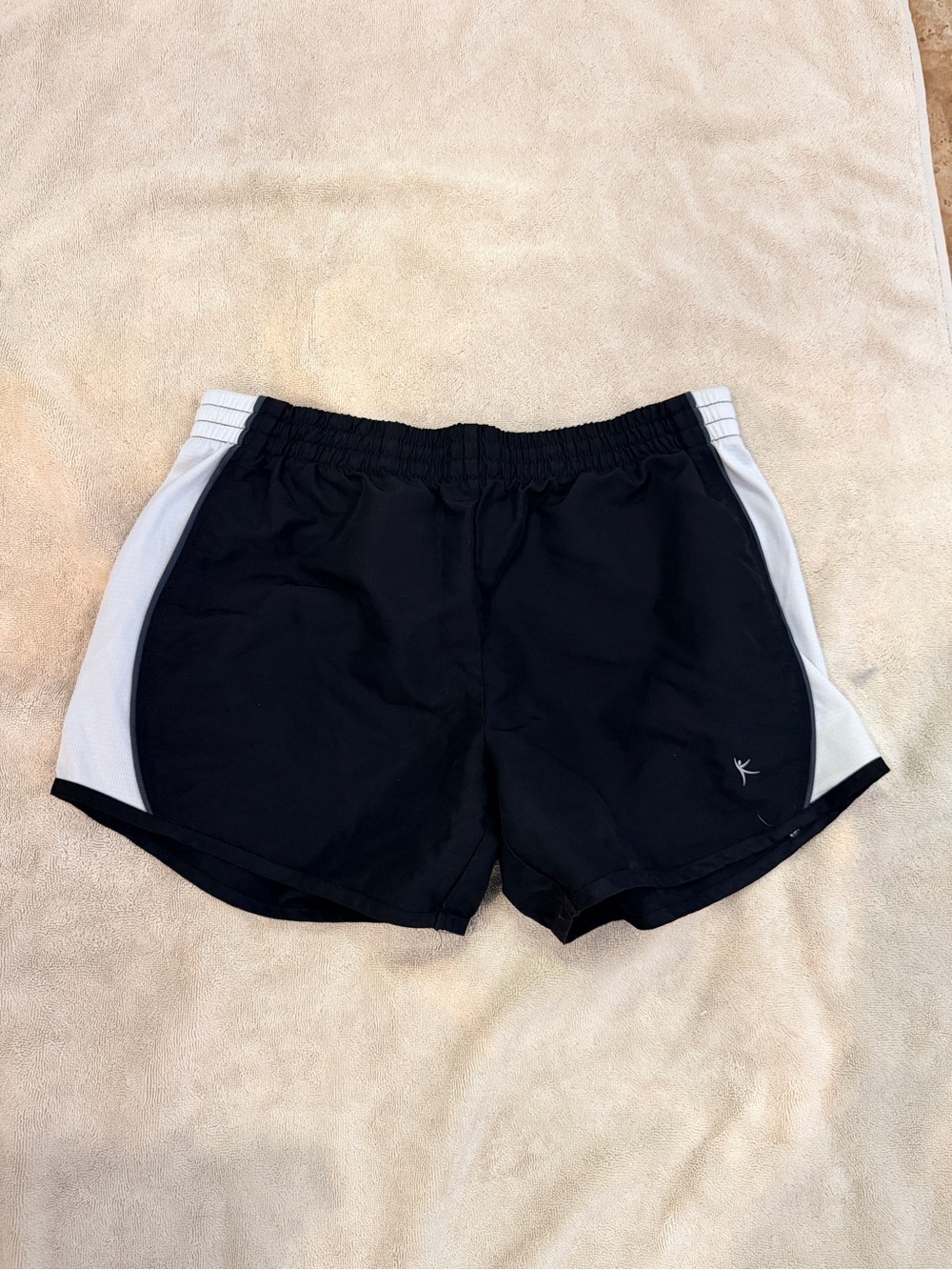 Danskin Now Black Athletic Shorts with White Side Panels